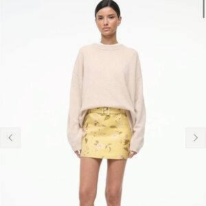 STAUD Yellow Floral Mini Skirt
